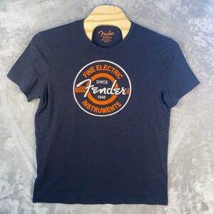 Fender Lucky Brand Mens XL TG Navy Blue Fine Electric Instruments T Shirt NWT